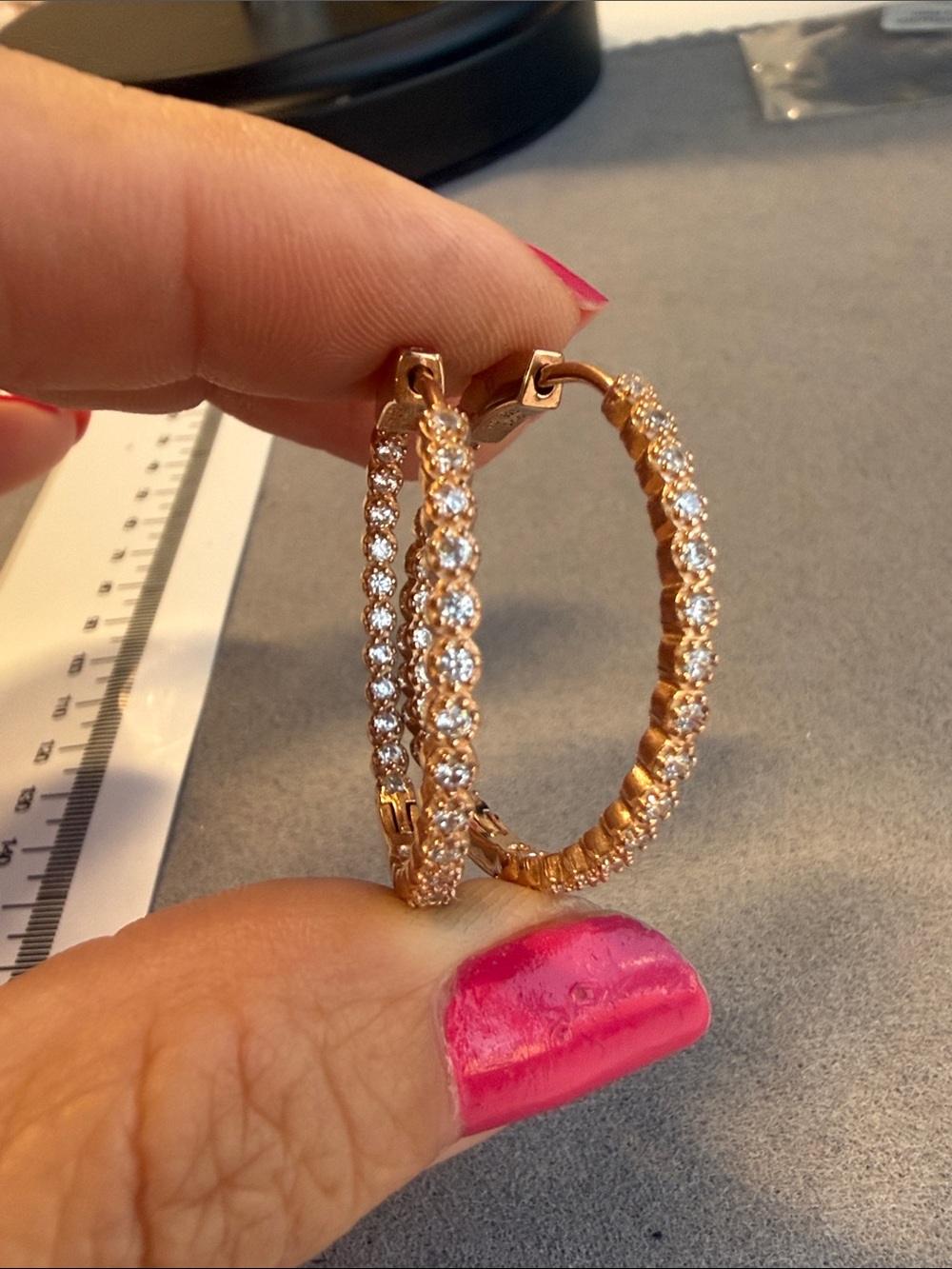 Rose Gold Crystal Hoop Earrings - Elegant Women’s Jewelry